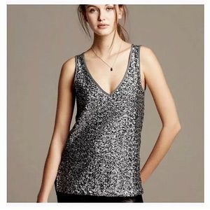 ✨Sequin Tank - Silver - Banana Republic